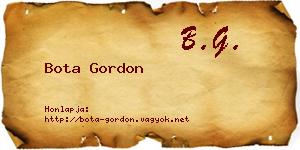 Bota Gordon névjegykártya